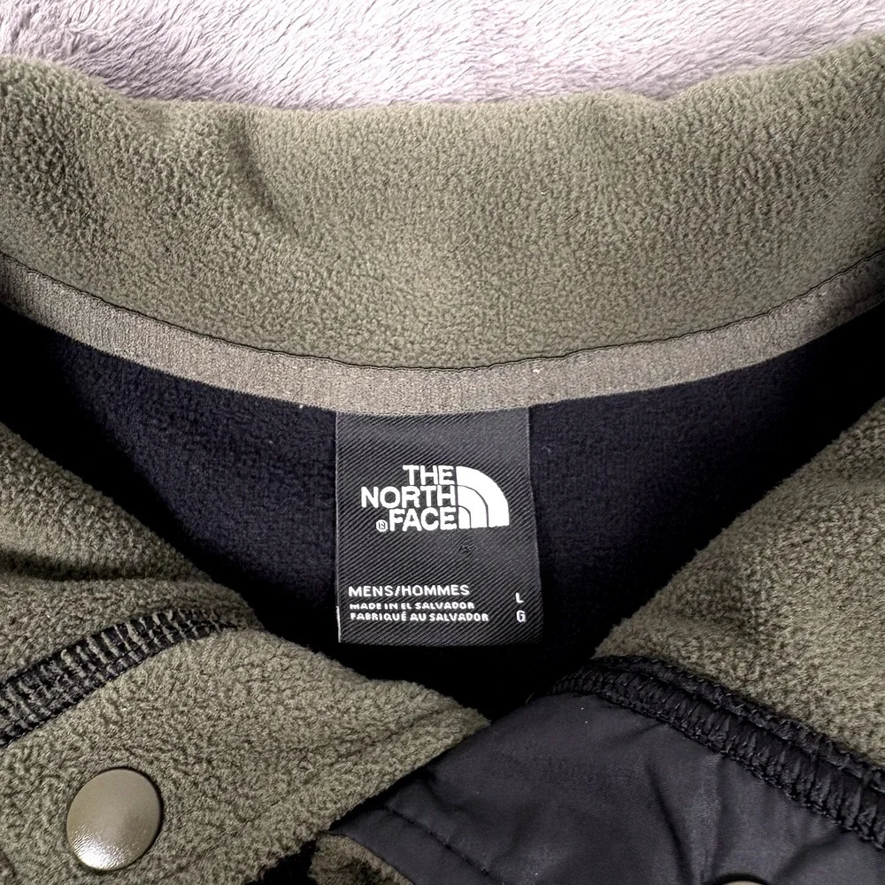The North Face TKA Glacier Snap Neck Pullover Fleece Men Large Taupe Green Black